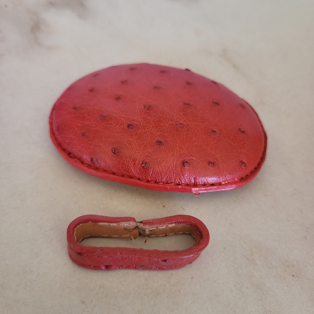 Genuine Ostrich Belt Buckle Red Men's
